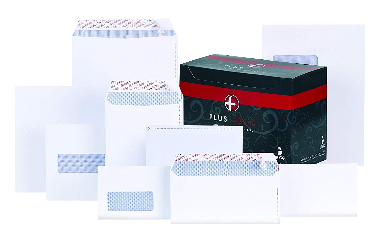 Plus Fabric C5 Prestige White 120gsm Window P&S Powertac Pocket Box of 500 Envelopes - Image 3