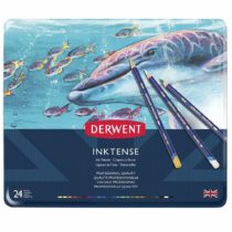 Derwent Inktense Permanent Watersoluble Pencils, Drawing & Painting, Set Of 24, Ideal For Layering & Use On Fabrics, Professional Quality, 0700929