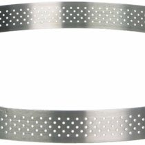 De Buyer Round Straight Edge Perforated Tart Ring in Stainless Steel, Silver