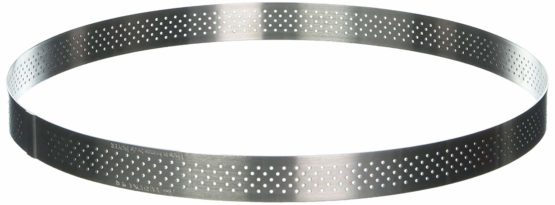 De Buyer Round Straight Edge Perforated Tart Ring in Stainless Steel, Silver