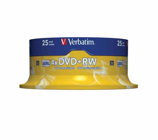 Verbatim 43489 4.7GB 4x Matt Silver DVD+RW - 25 Pack Spindle - Image 2