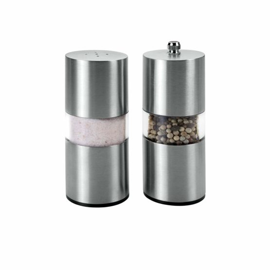 Metaltex Salt Shaker and Pepper Mill Set, Silver