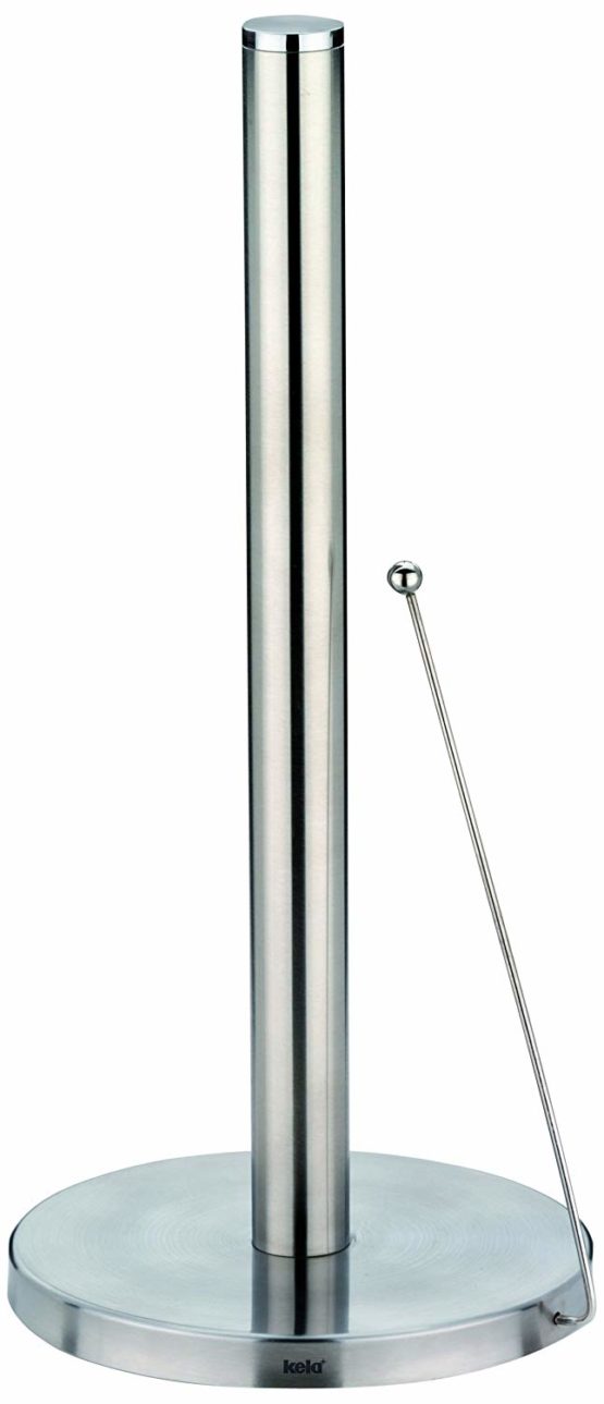 kela Kitchen roll Holder, Stainless_Steel, Matt Silver, 15 x 15 x 33.5 cm