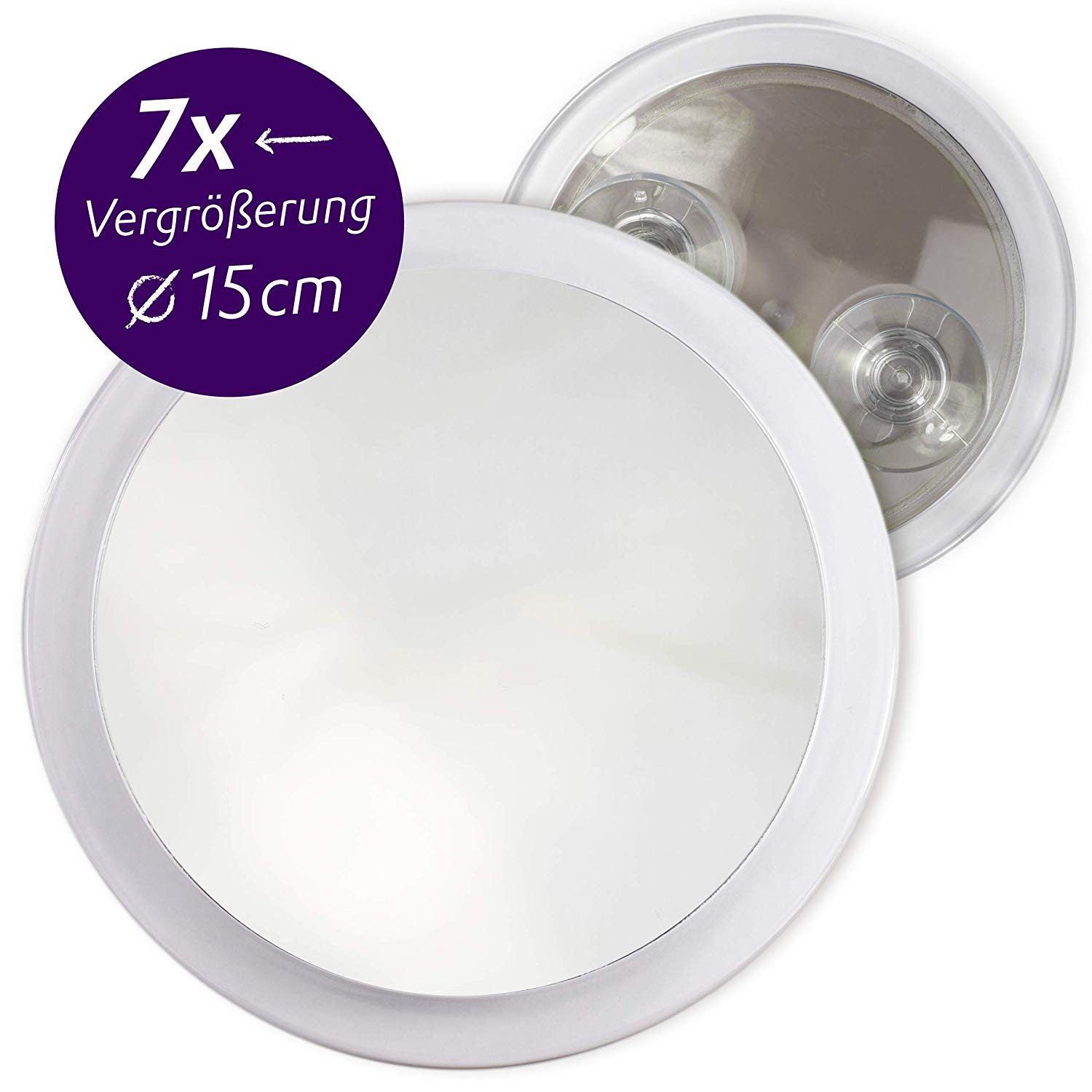 Fantasia Make Up Magnification Mirror With Suction Cups: Portable Bathroom and Travel 7x Magnifying Face Mirror
