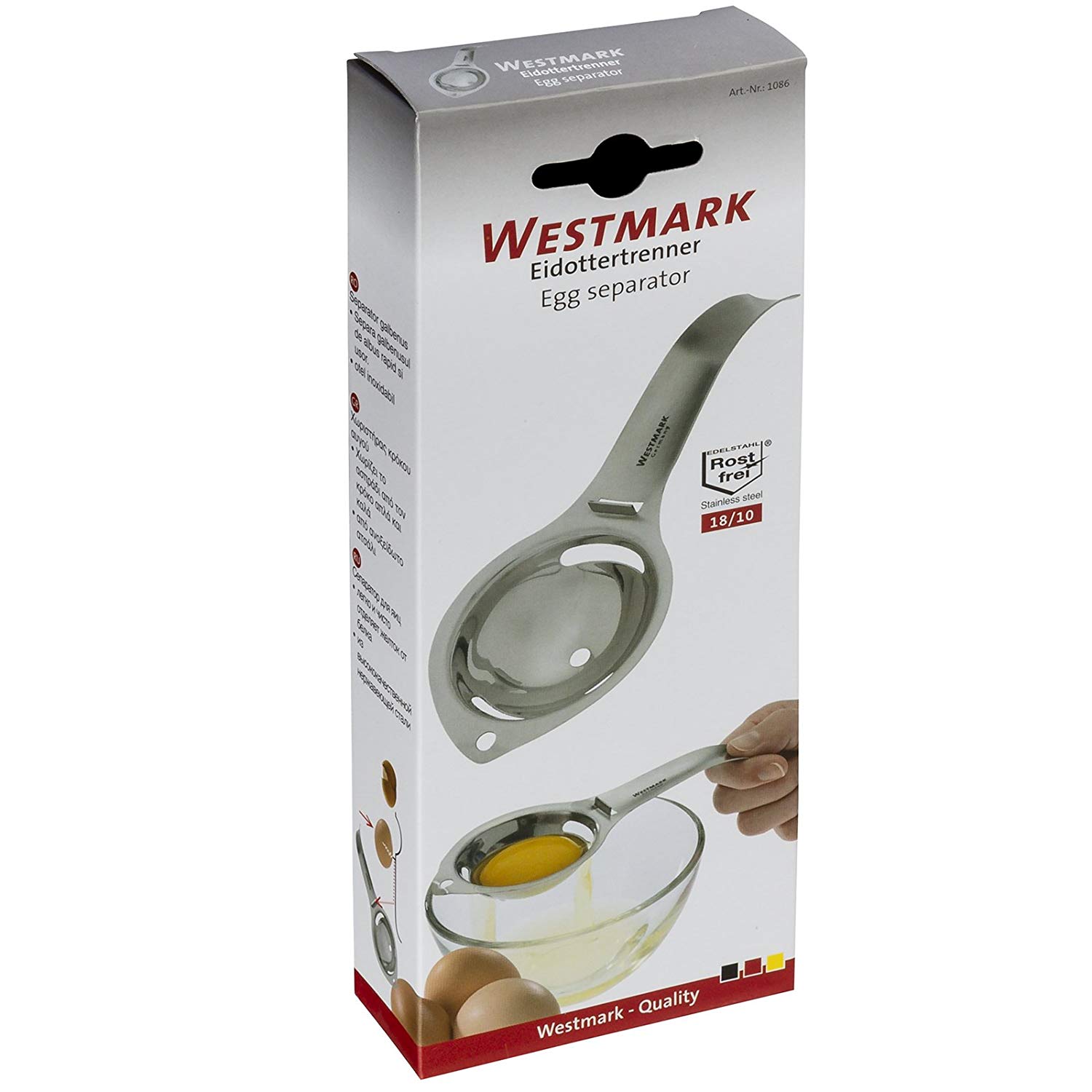 Westmark Egg Yolk Separator, Stainless Steel, Length: 16.7 cm, Silver, 10862280, 16.7 x 7 x 2.8 cm - Image 4
