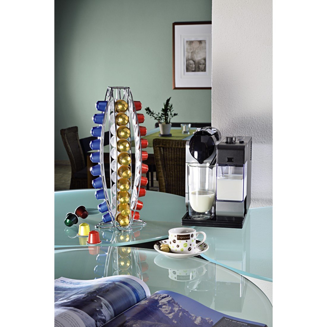Xavax "Torre" Coffee Capsule Stand for Nespresso Cap Rack NP 40 Capsules - Silver,00111079 - Image 4