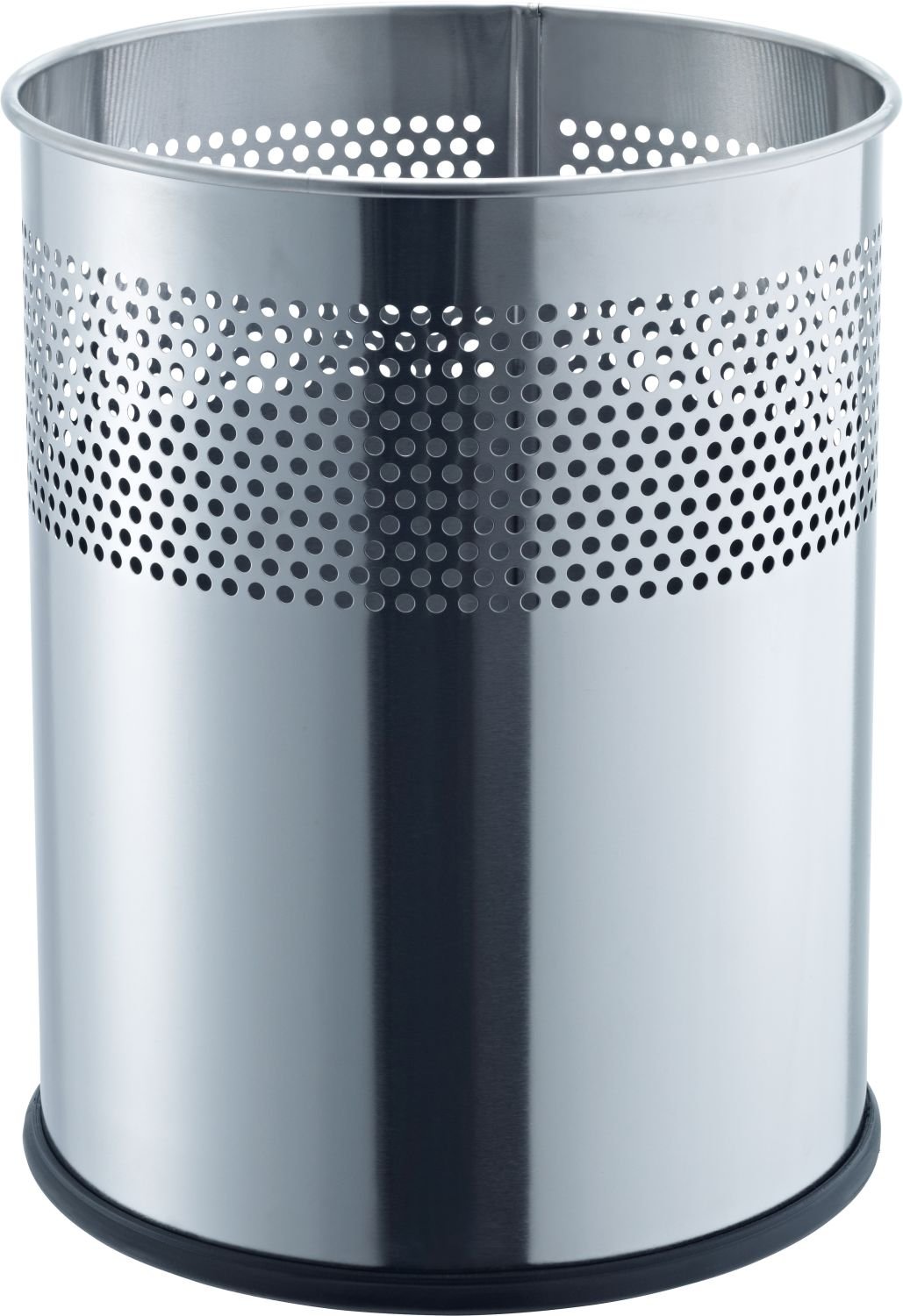 Helit H2515700 The Dot Waste Paper Basket 15 litres Stainless Steel with Hole Decoration, stainlesssteel, Höhe: 321 mm
