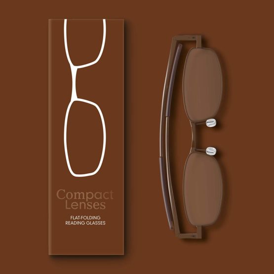 IF Compact Lenses Readers Slim Flat-Folding Unisex Reading Glasses - Espresso,"+1.5""" - Image 3