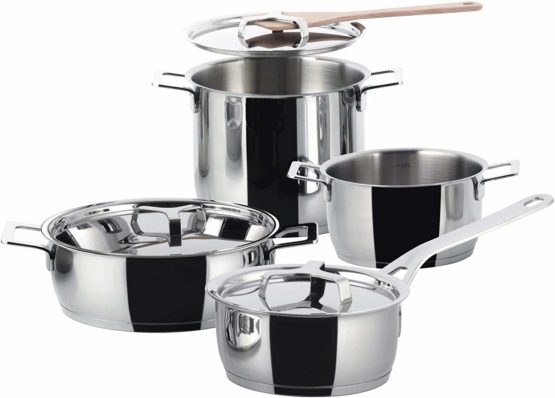 Alessi POTS&PANS 9 PIECE SET, Silver