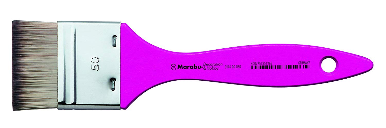 Marabu 19600050 Decor and Hobby Wide Number 50 High-Quality Synthetic Paint Brush, Wood, Magenta, 8.0 x 3.6 x 3.0 cm