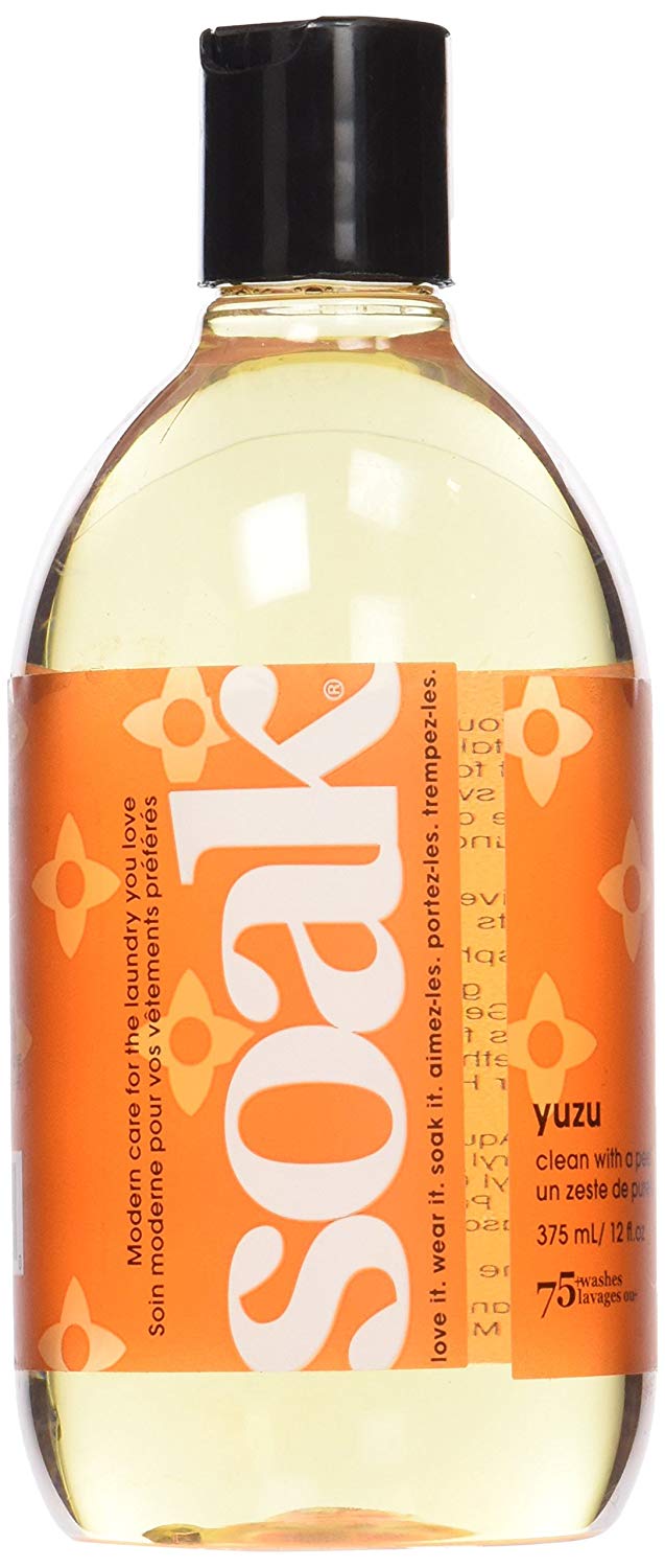 Soak Laundry Soap, No Rinse, Plant Derived Hand Wash Detergent, 375 ml / 12 fl. oz, 75+ Washes (Yuzu), Multicoloured