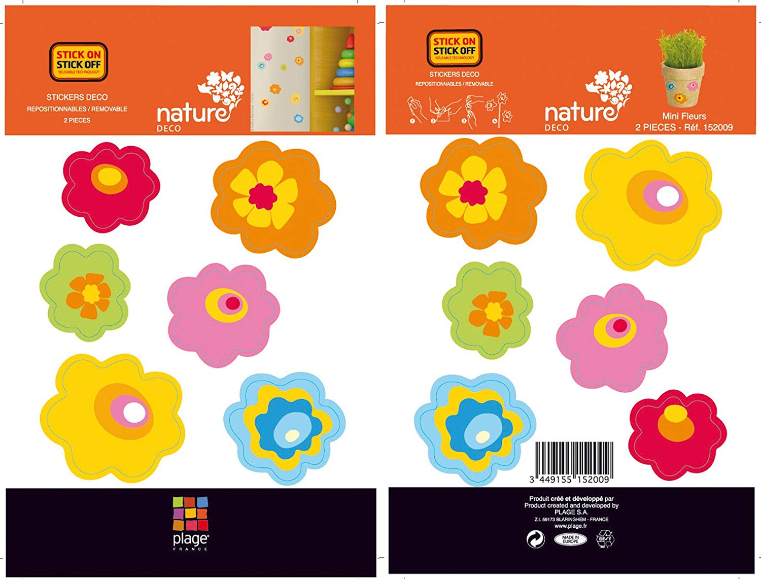PLAGE 152009 Sticker XXS - Flowers, 2 Sheets, 11 x 10,5 cm, Multicolor - Image 2