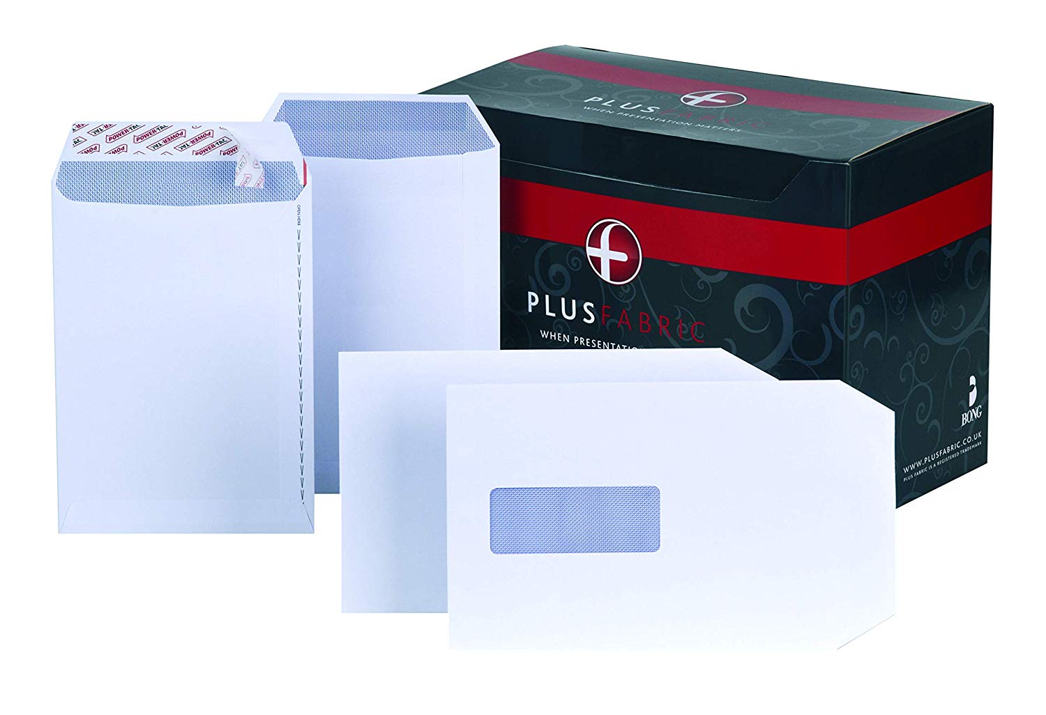 Plus Fabric C5 Prestige White 120gsm Window P&S Powertac Pocket Box of 500 Envelopes - Image 2