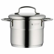 WMF 712776040 cookware Ø 12 cm approx. 1l Mini stackable pouring rim metal lid Cromargan stainless steel brushed suitable for all stove tops including induction dishwasher-safe