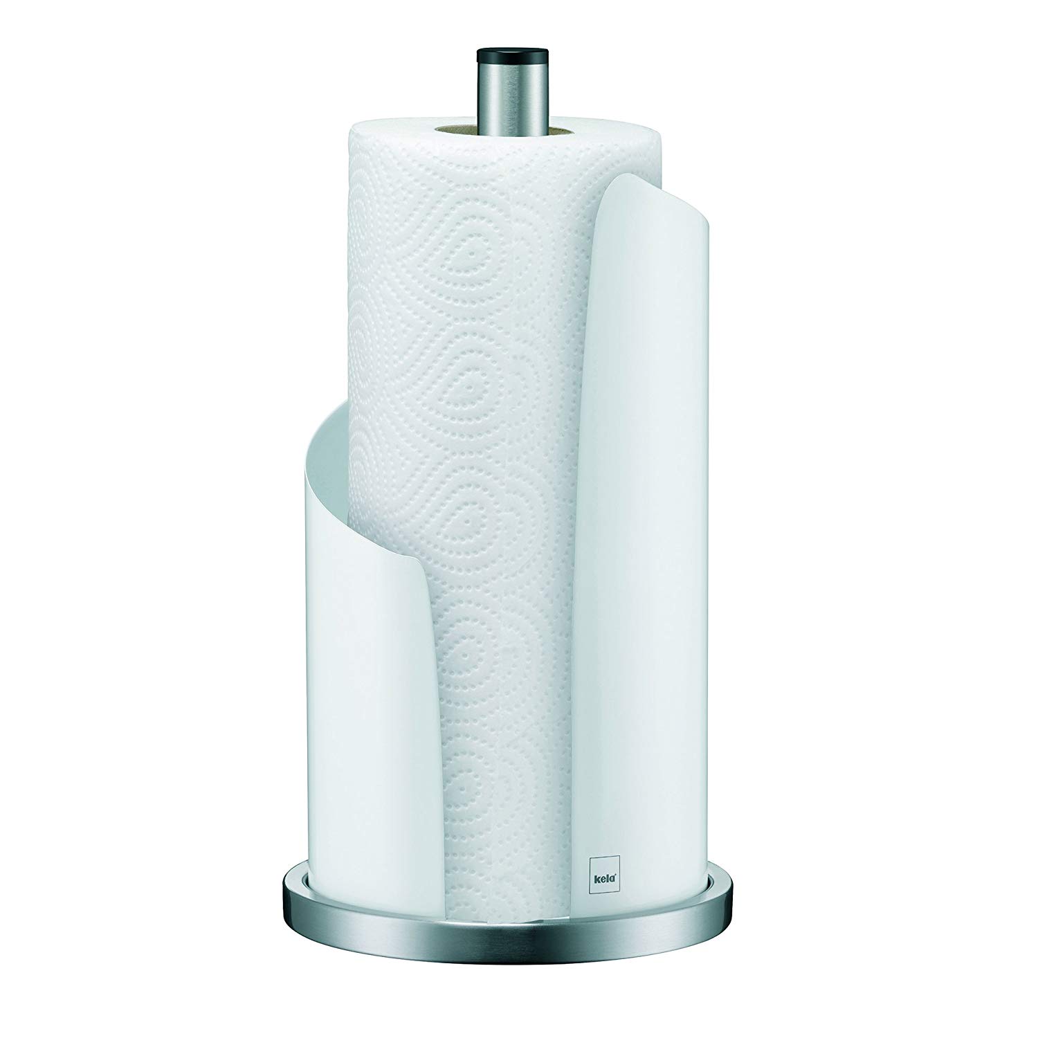 kela kitchen roll holder, upright, for thick rolls, kitchen roll holder 33.5 cm high, STELLA, White