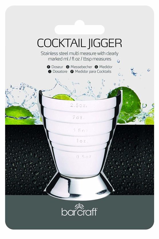BarCraft All-in-1 Cocktail Jigger with 6 Spirit Measure Markings, Stainless Steel - Image 2