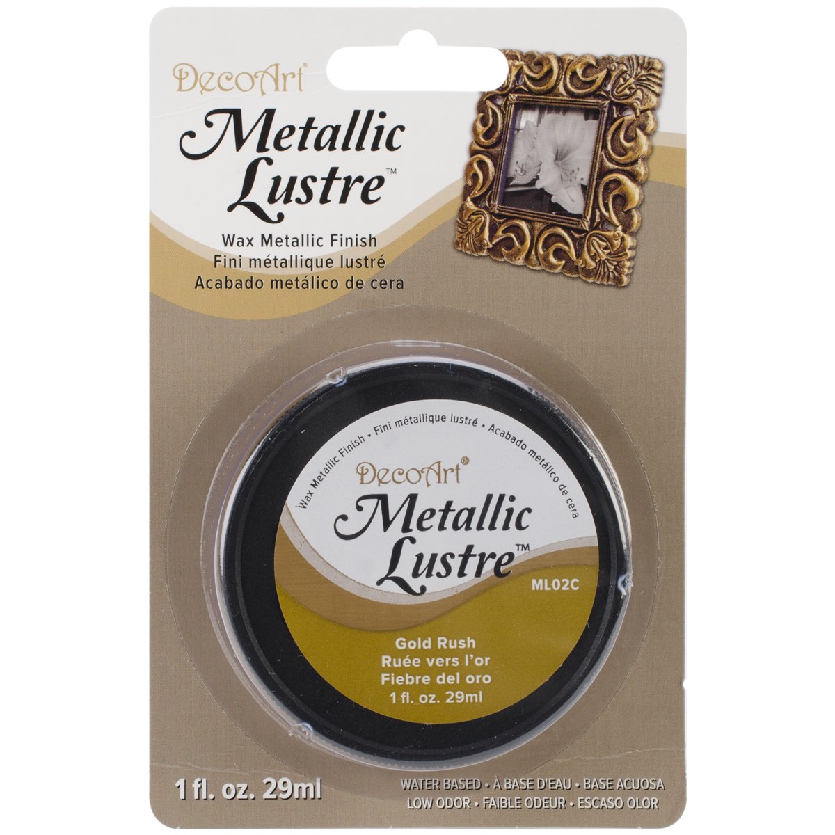 DecoArt Americana Metallic Lustre Jar Of Paint, Acrylic, Gold Rush, 15 x 10 x 2.50 cm, 29 ml (Pack of 1)