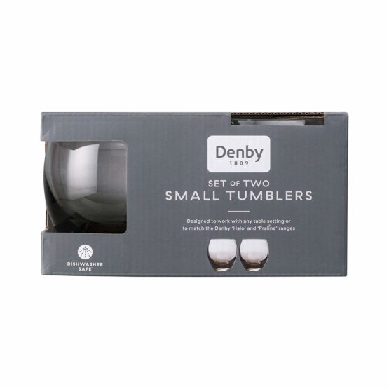 Denby 0.35 Litre Small Glass Halo/ Praline Small Tumbler, Pack of 2 - Image 2
