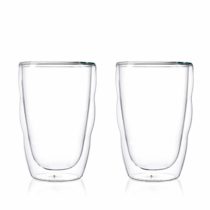 BODUM 10485-10 PILATUS Glass Set (Double-Walled, Isolated, Dishwasher Safe, 0.35 L/12 oz) - Pack of 2, Transparent
