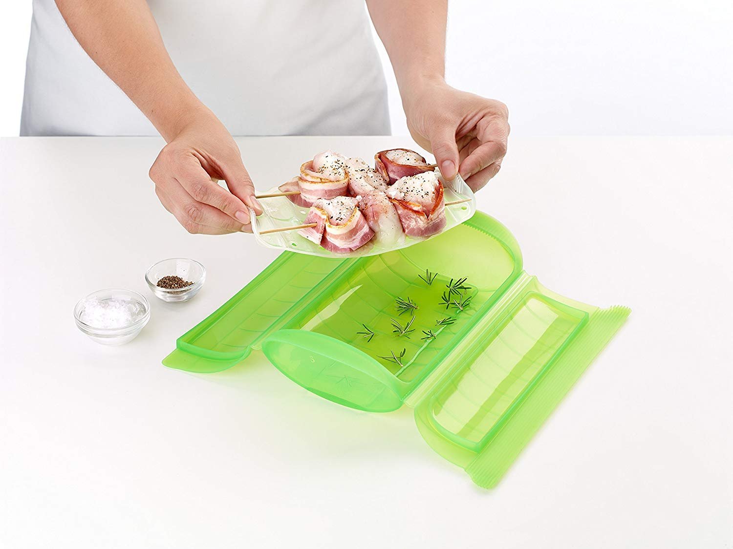 Lékué Multi-Purpose Tray for 1 to 2 Person, White, 3412601B04U002, 0 - Image 4