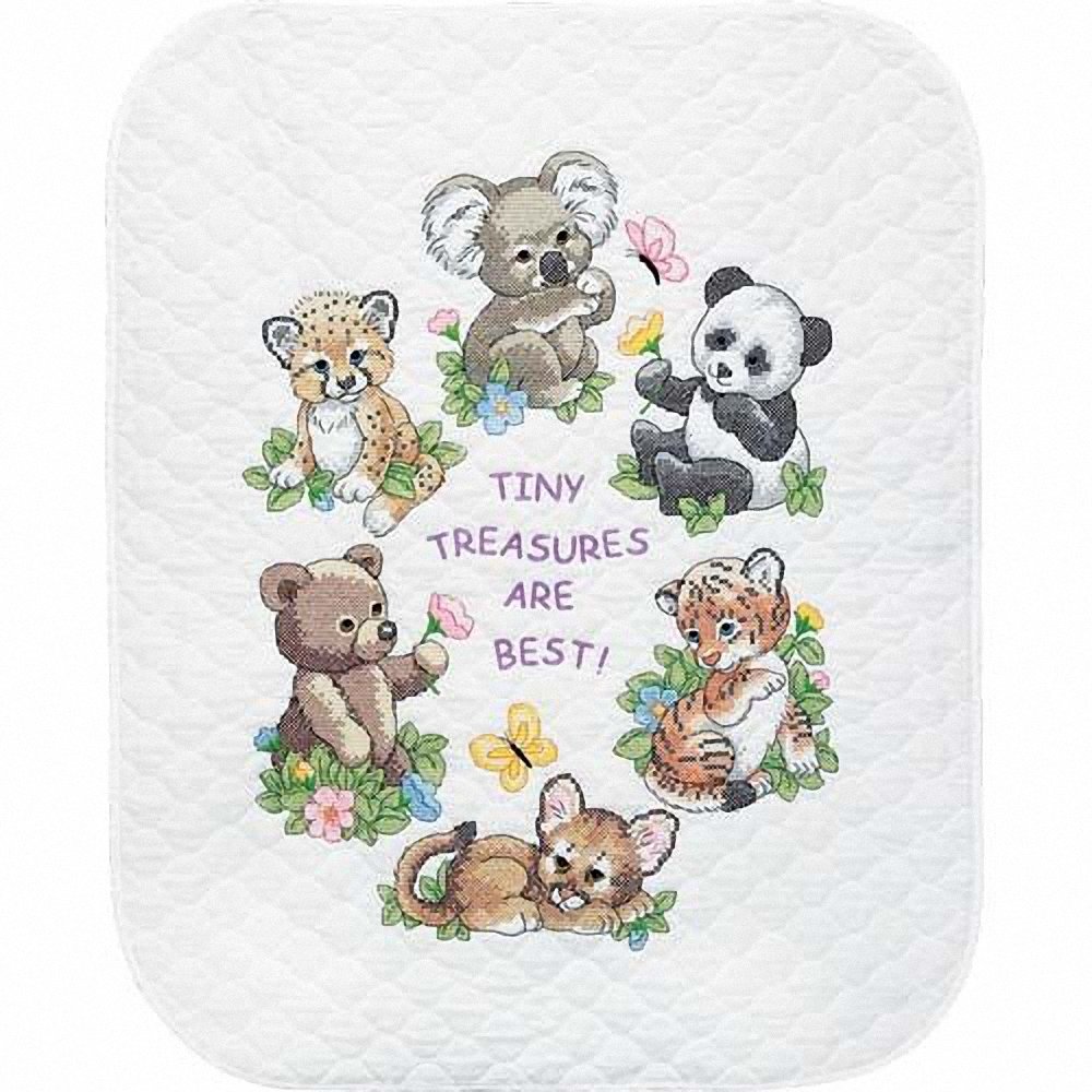 Dimensions Quilt Baby Animals, Polyester, Multi-Colour, 73064, 34" x 43"