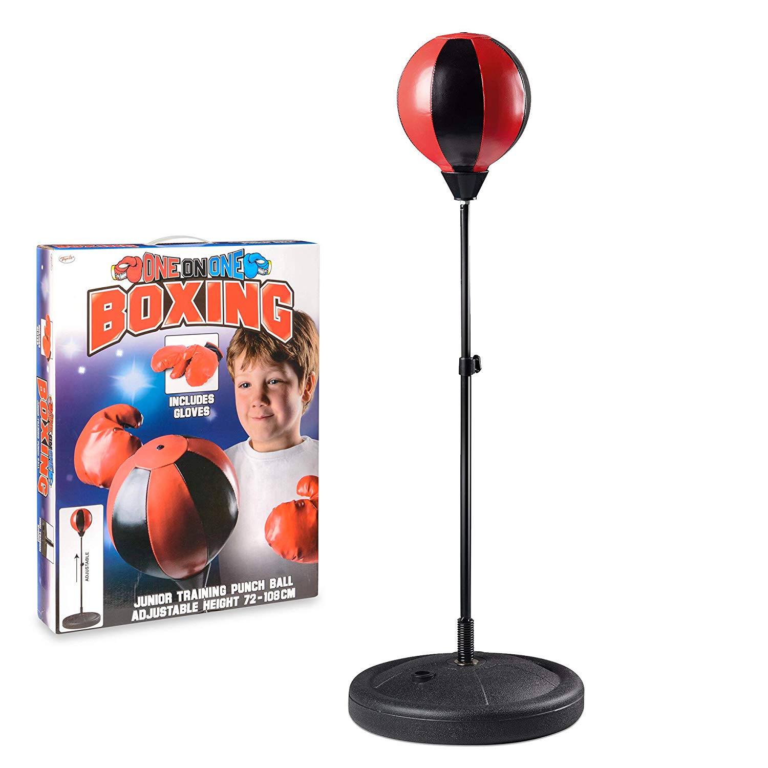 Toyrific Punch Bag with Gloves, Adjustable Boxing Set including Stand and Punching Ball, Freestanding for Kids Boys Girls and Beginners