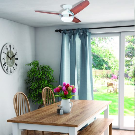 Hunter Fan Nova Ceiling Fan with Light, Metal, White - Image 2