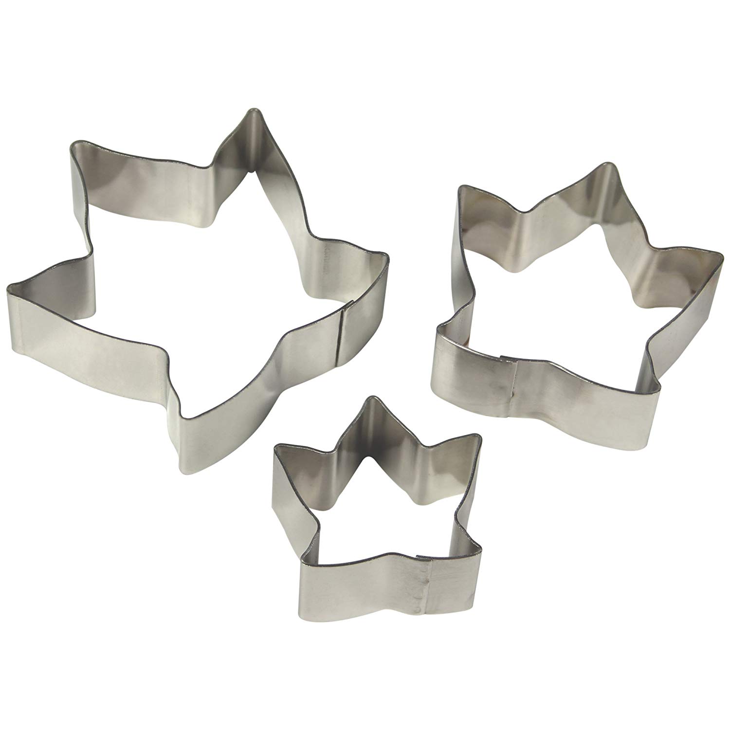 PME IV201 Stainless Steel Ivy Leaf Cutters, Set of 3, Silver,4 x 1.2 x 4 cm