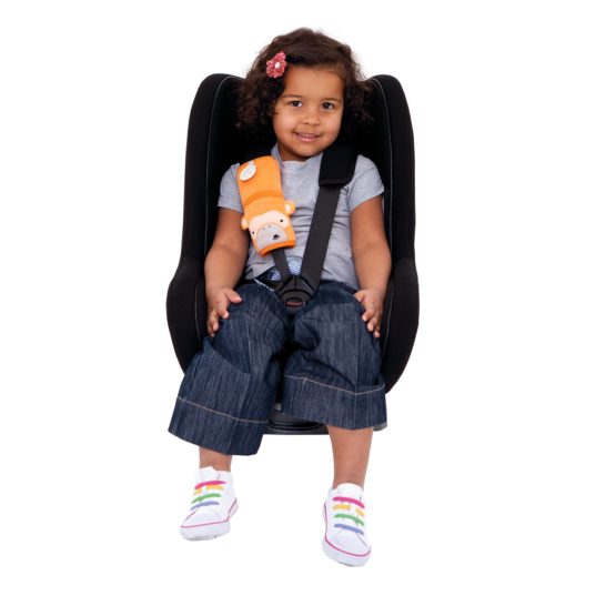 Trunki Children’s Seat Belt Pad – SnooziHedz Mylo Monkey (Orange) - Image 2