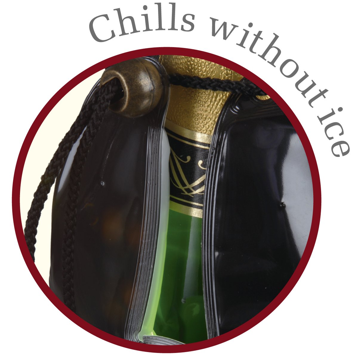 Vacu Vin Active Cooler Champagne Chiller - Reusable, Flexible Wine Bottle Cooler - Champagne Bottle Print - Image 4