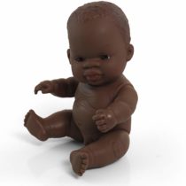 Miniland Miniland31143 Baby Doll African Boy Polybag, Multi-Color