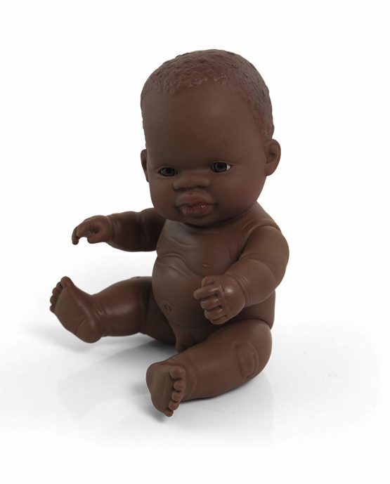 Miniland Miniland31143 Baby Doll African Boy Polybag, Multi-Color
