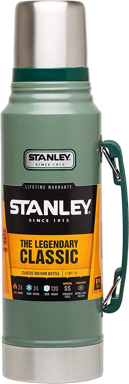 Stanley 1913 Classic Legendary Thermal Flask 1L, Keeps 24 Hours Hot Or Cold, Stainless Steel Insulated Bottle, BPA-Free