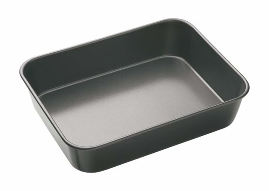 MasterClass KCMCHB2 Deep Roasting Tin, 34 x 26cm Roaster with PFOA Non Stick, Robust 1mm Carbon Steel , Grey