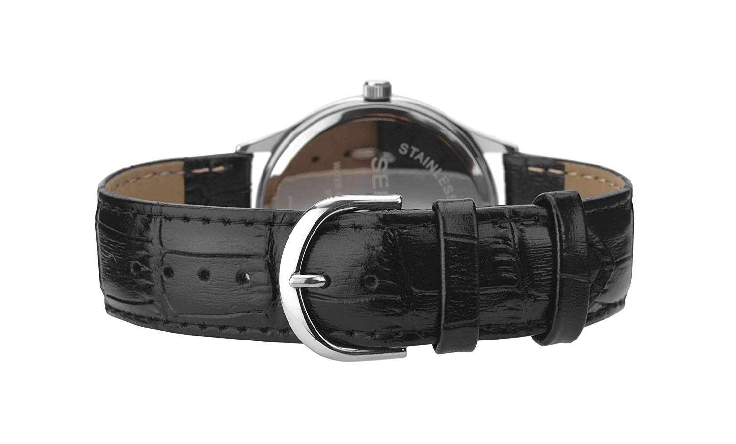 Sekonda Men's Quartz Watch with White Dial Analogue Display and Black Leather Strap 3621.27 - Image 3