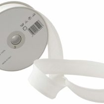 Inastri 25/5/5 mm Cotton Bias Binding, Bridal White