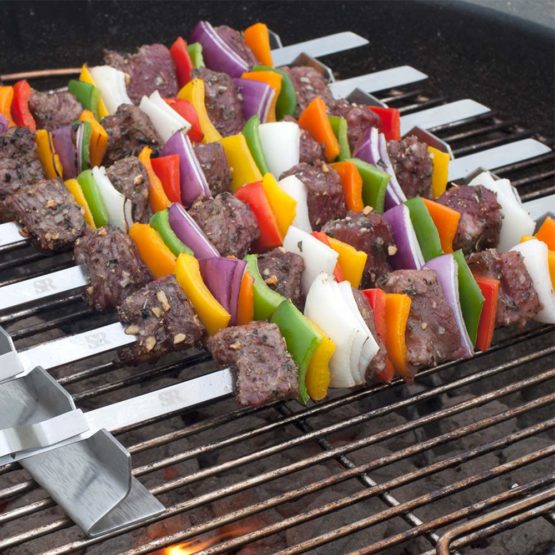 Steven Raichlen Best of BBQ Stainless Steel Kebab Rack with 6 x Skewers Set, Stainless, 2.73" pounds - Image 4