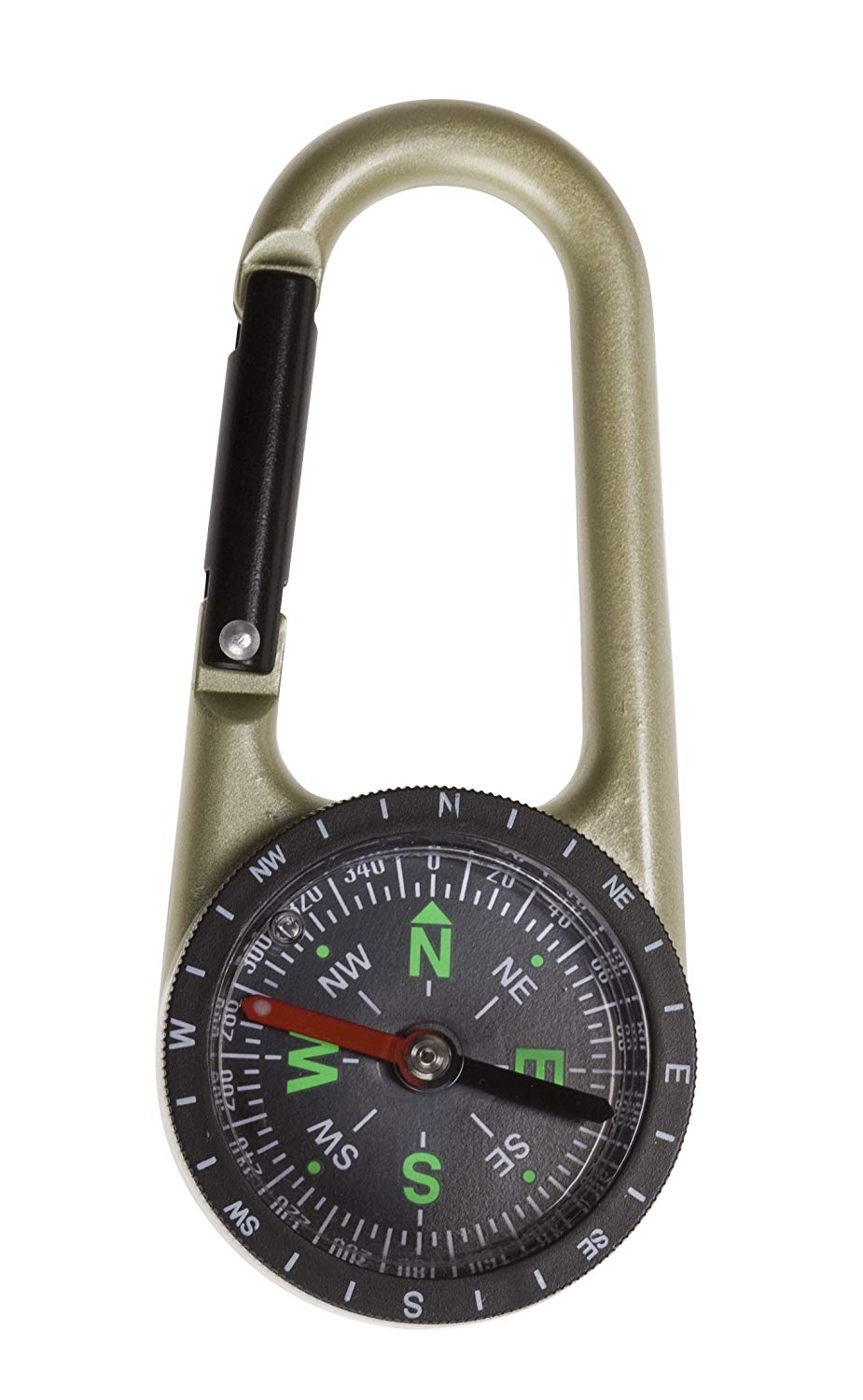 Cao Camping Carabiner with Compass, Grün, 10,8x4,5cm