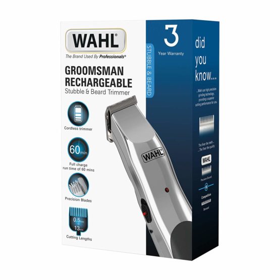 Wahl Groomsman Rechargeable Beard Trimmer, Beard Trimmers for Men, Stubble Trimmer, Male Grooming Set, Cordless Beard Trimmer, Beard Care Kit - Image 4