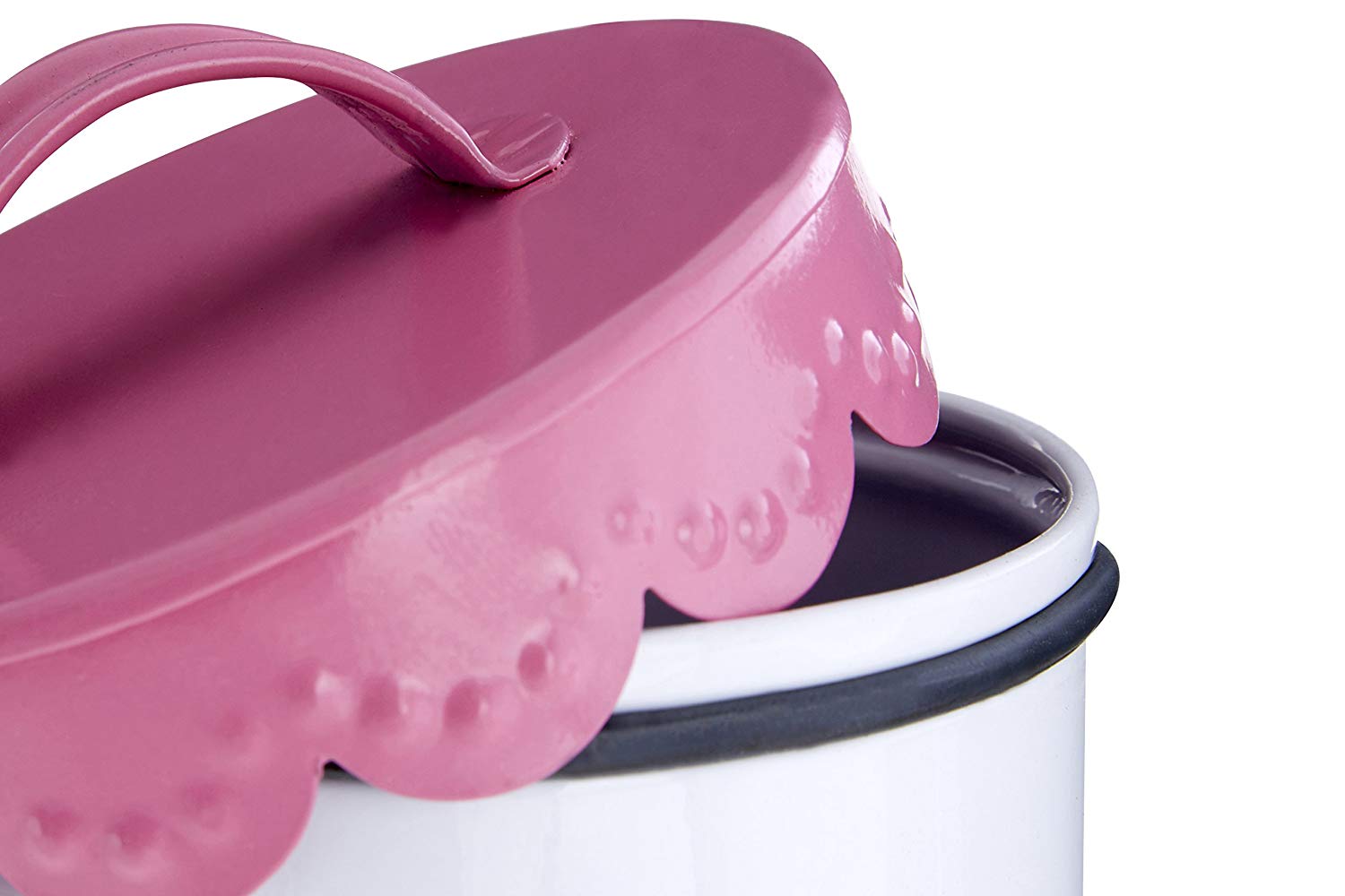 Premier Housewares Lace Tea, Coffee and Sugar Canisters - Set of 3, Pink, 11 x 11 x 13 cm - Image 4
