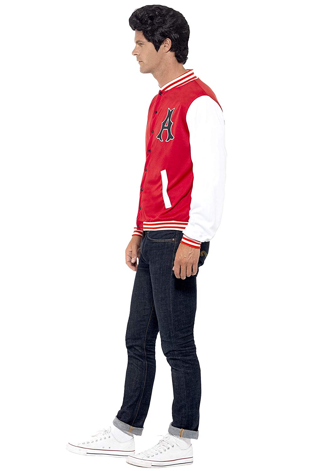 Smiffys 50s College Jock Letterman Jacket, Red, 1950's Rock'n'Rolla Fancy Dress, 1950s Dress Up Costumes Halloween - Image 2