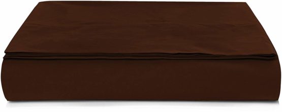DiLetto Casa Plain Dye Program-Flat Sheet 200x275-Brown-100 Percale, cotton, Brown