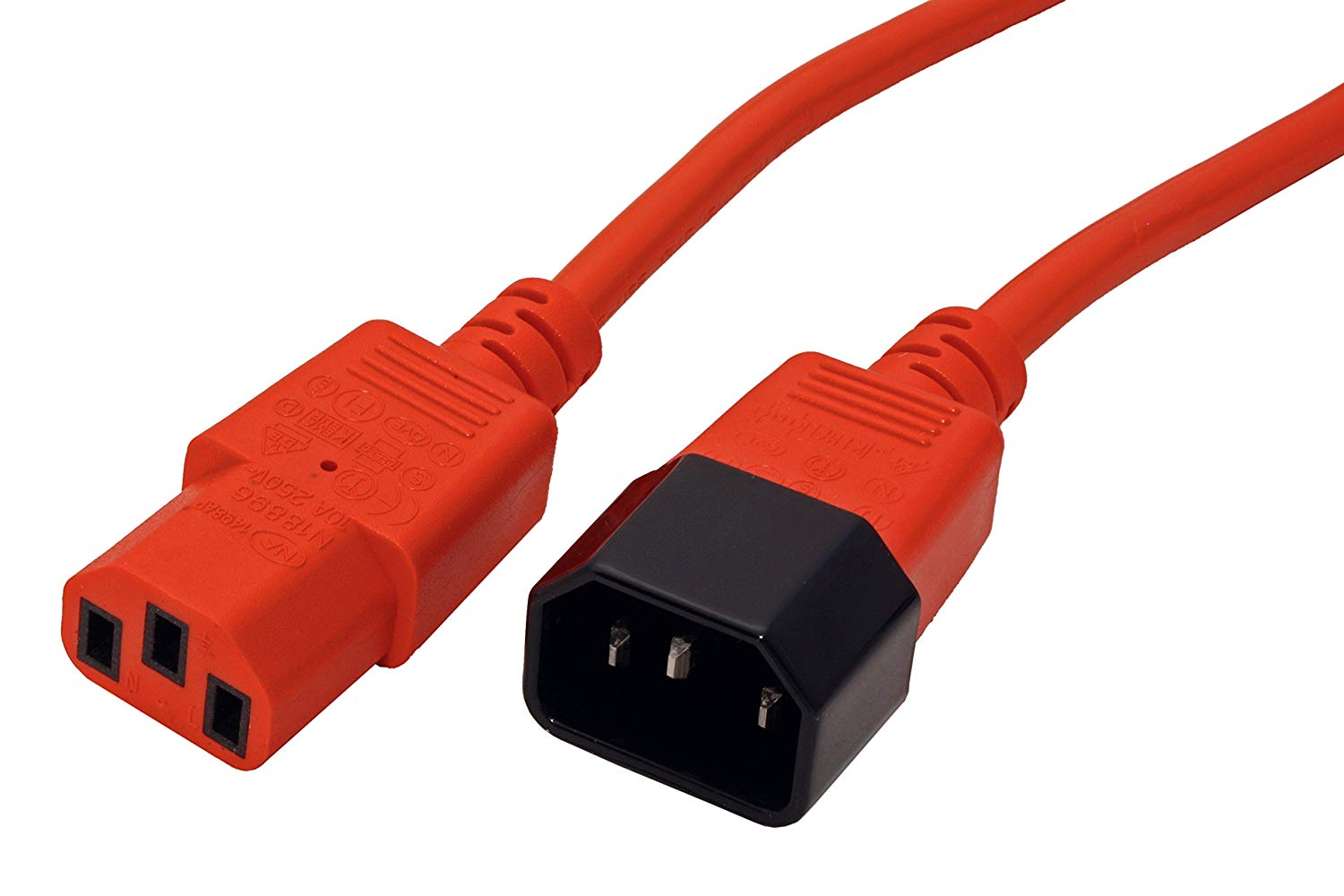 ROLINE power cable with IEC connector IEC320 C14 connector / C 13 connector Red 1,8 m, 1.8 m - Image 2