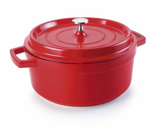 LACOR Cast Aluminium Casserole, Red, 28 cm
