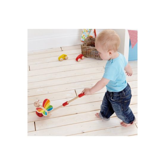 Hape E0340 Butterfly Push and Pull Wooden Toy - Image 4