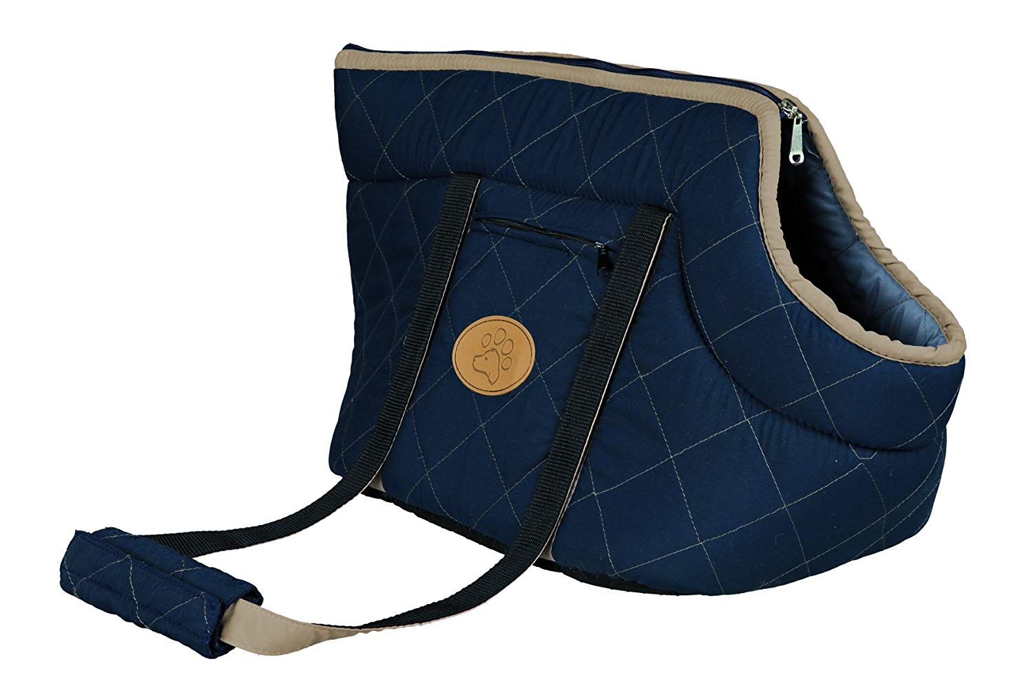 Viktoria Dog Bag. Dark blue/ light blue. 26 × 29 × 50 cm, 29 cm L x 26 cm W x 50 cm H