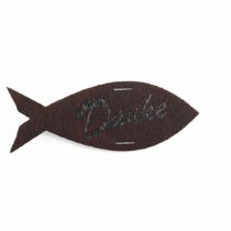 'Petra's Craft News A - KFF3980 - 29 15 x 80 mm with "Thank You Engraved Fish Felt Green/Burgundy