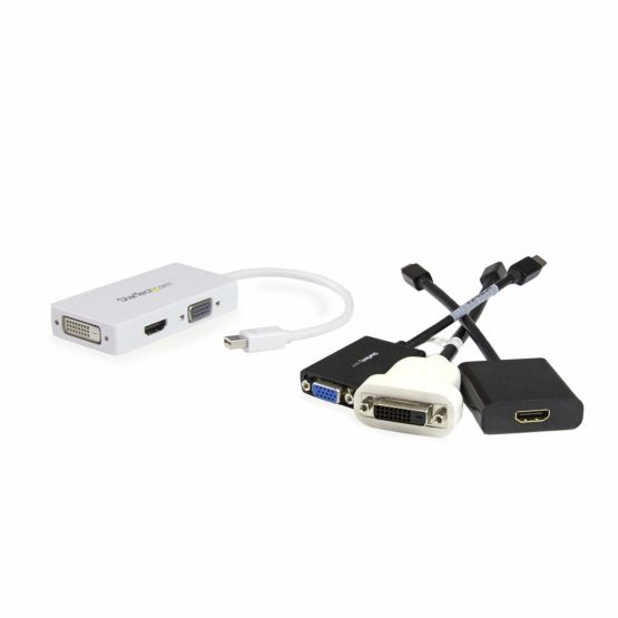 StarTech Travel A/V Adapter: 3-in-1 Mini DisplayPort to VGA DVI or HDMI Converter - White (MDP2VGDVHDW) - Image 4