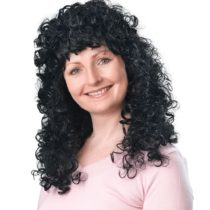 Bristol Novelty BW320 Curly Long Black Wig Budget, One Size
