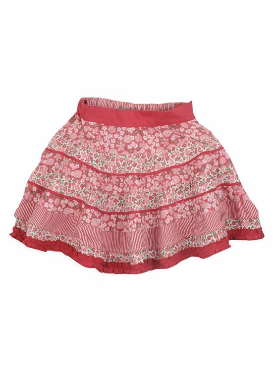 Pumpkin Patch Baby Girl's Below Knee Multi-Print Panelled Skirt (Spiced Coral)